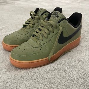 Nike Air Force Ones army green, black, & gum